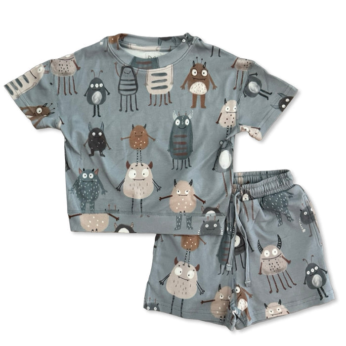 Blue Little Monsters CALM CLOUD Short Set