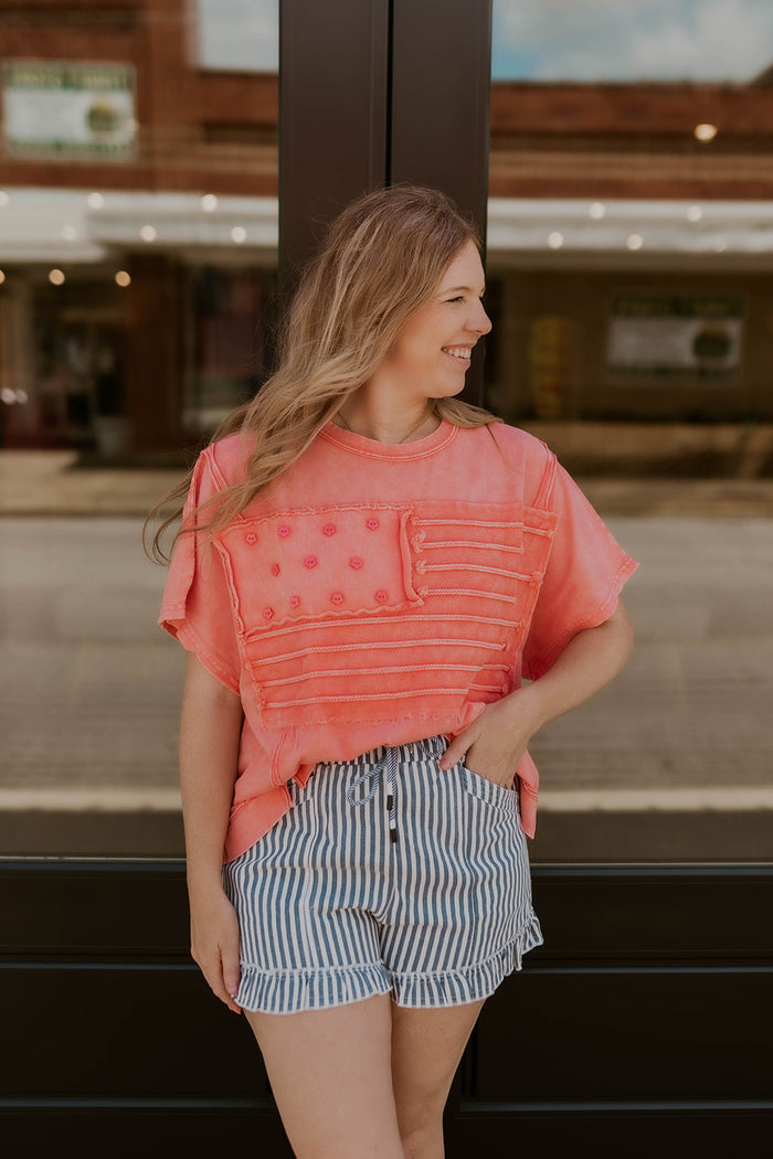 Boardwalk Striped Shorts- Navy