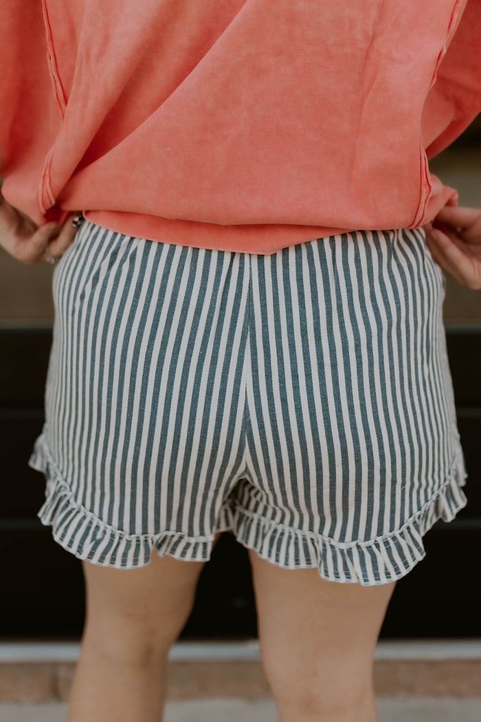 Boardwalk Striped Shorts- Navy