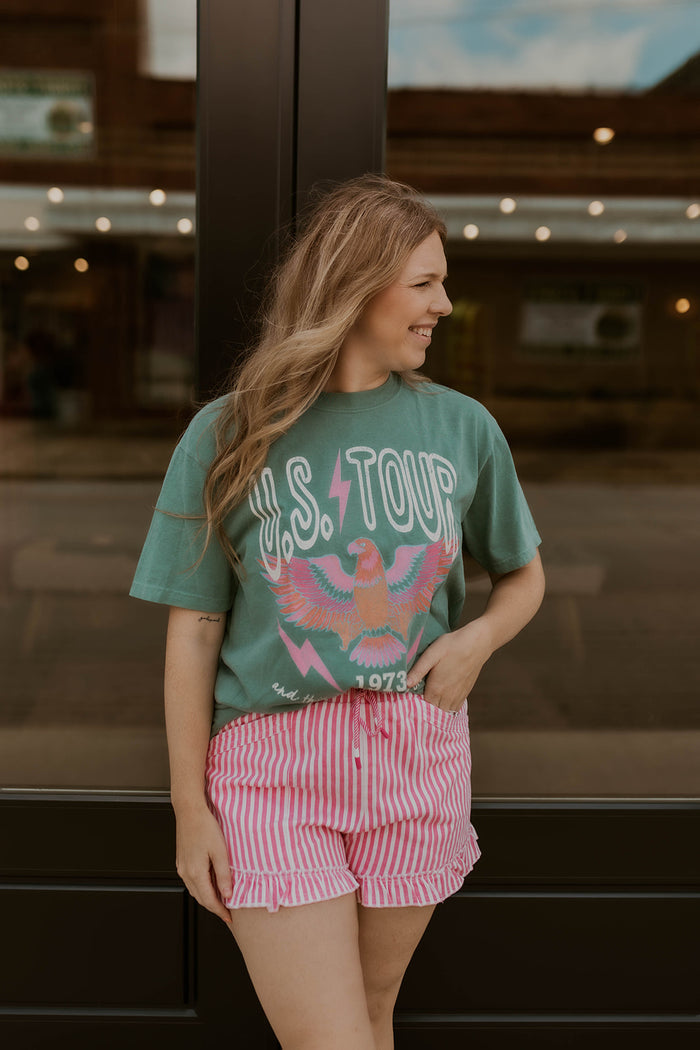 Boardwalk Striped Shorts- Pink