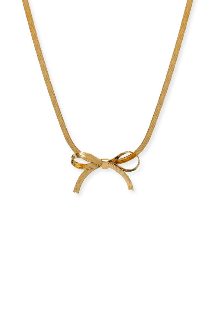 Bow Necklace- Gold