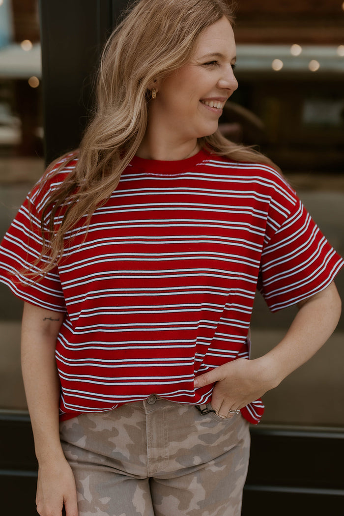 Brickhouse Striped Terry Top