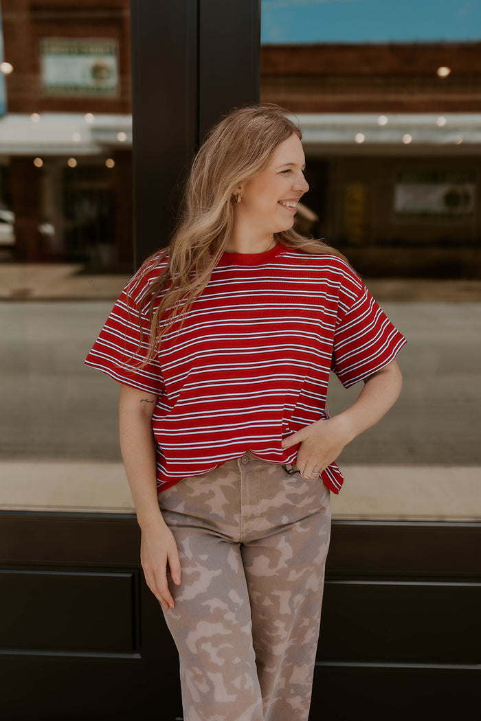 Brickhouse Striped Terry Top