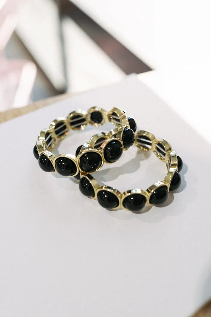 Britt Bold Gemstone Bracelet- Black