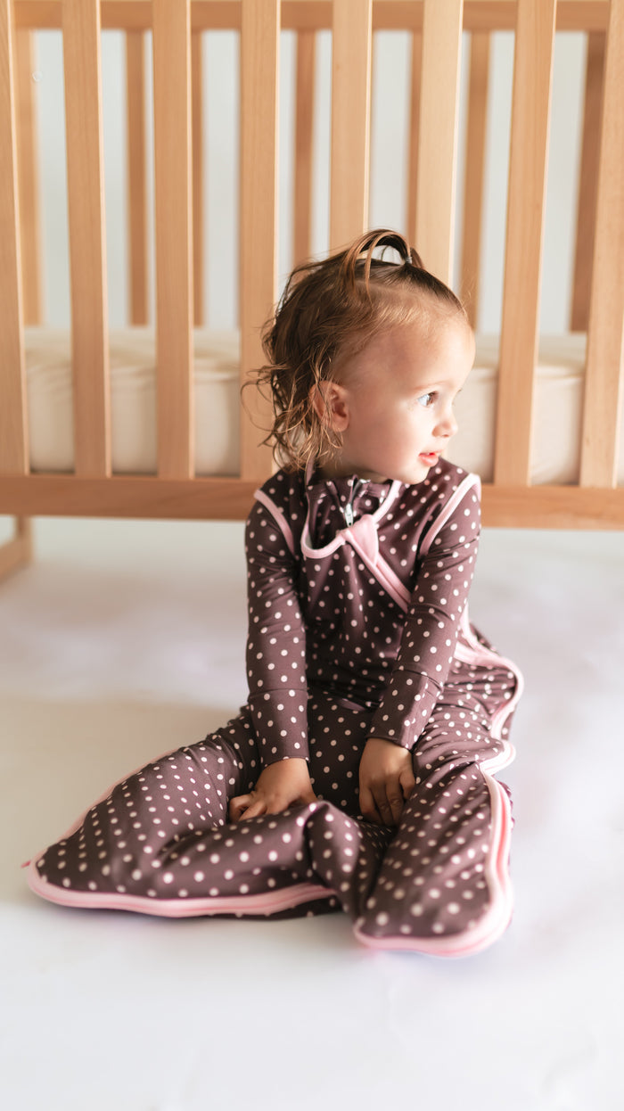 Brown & Pink Polka Dot Sleep Sack 0.5