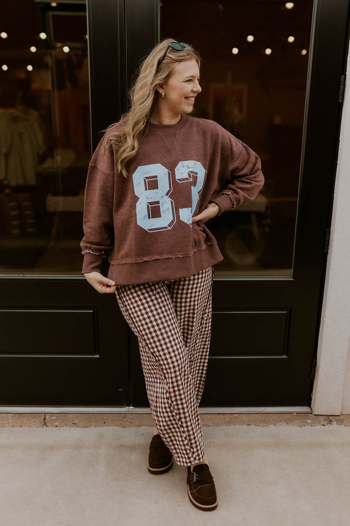 Brown Sugar Gingham Barrel Pants