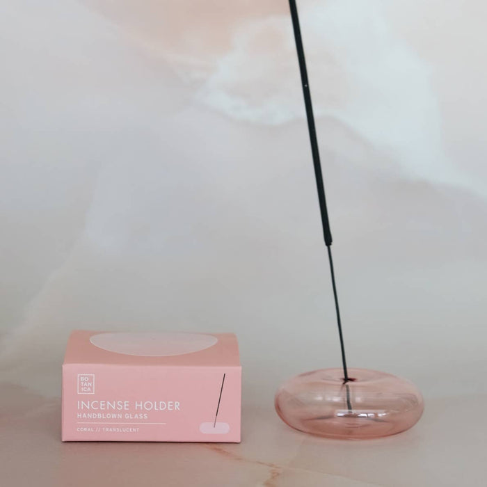 Bubble Incense Holder | Coral Pink Glass