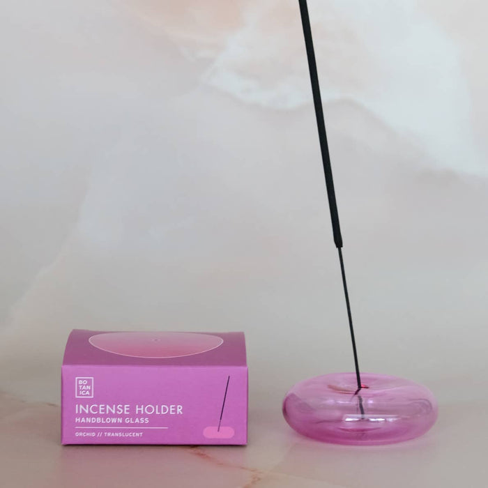 Bubble Incense Holder | Orchid Pink Glass