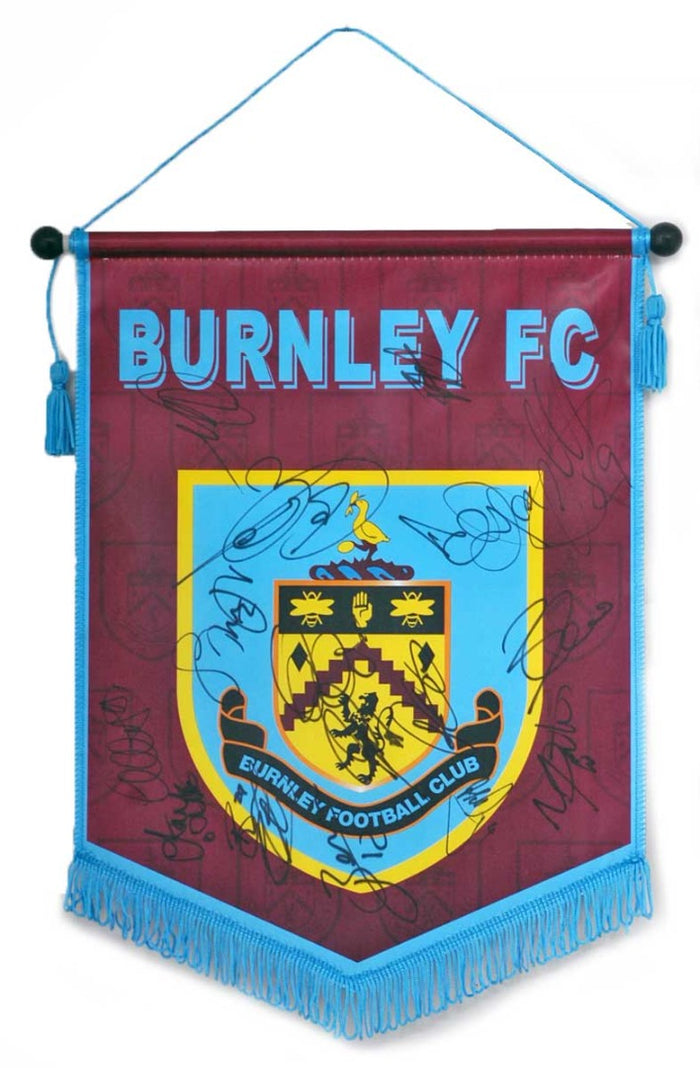 Burnley FC Hand Signed 2010/11 Squad Large Pennant