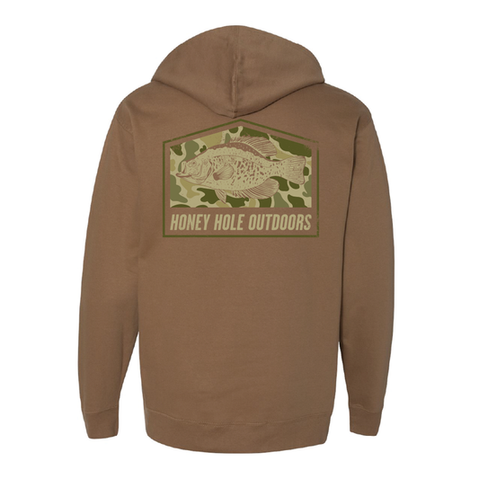 Camo Crappie Fleece Hoodie - Honey Hole