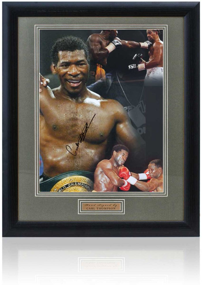 Carl Thompson Boxing Legend Hand Signed Montage 23x19" Framed