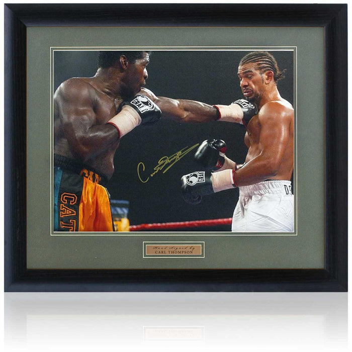 Carl Thompson Boxing Legend Hand Signed vs Haye Photograph Photograph 23x19" Framed