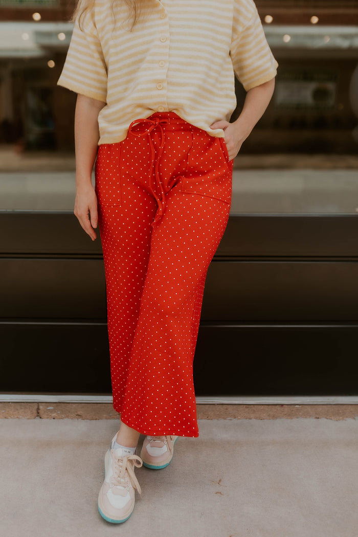 Cherry Pop Polka Dot Wide Leg Pants