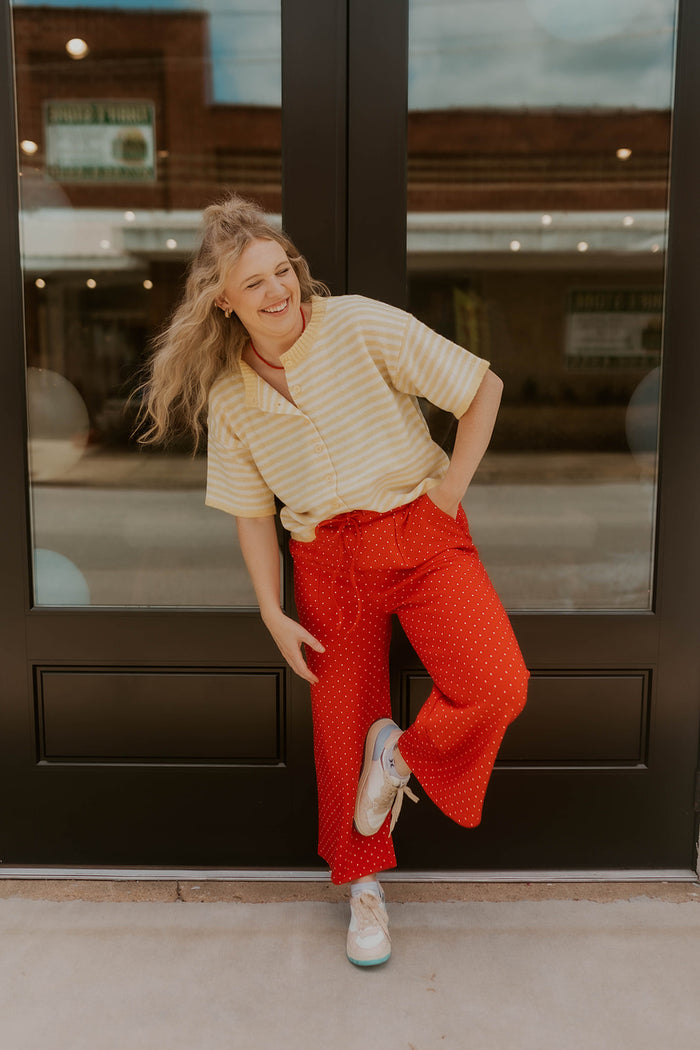 Cherry Pop Polka Dot Wide Leg Pants