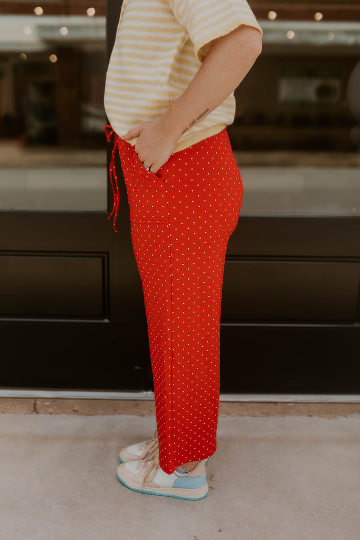 Cherry Pop Polka Dot Wide Leg Pants