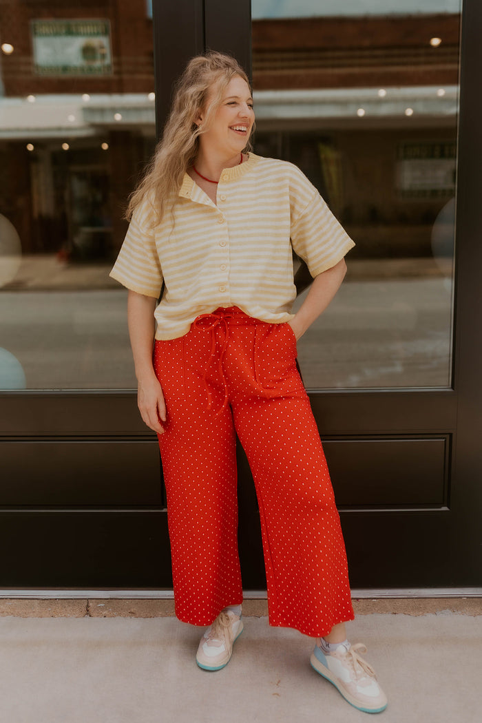 Cherry Pop Polka Dot Wide Leg Pants
