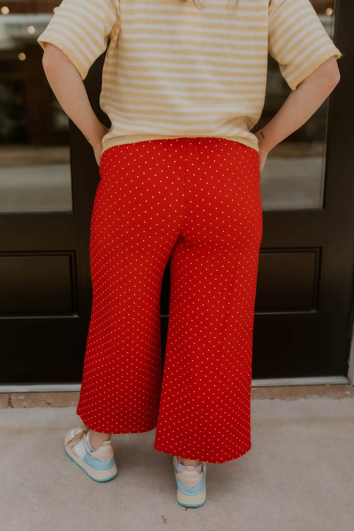 Cherry Pop Polka Dot Wide Leg Pants