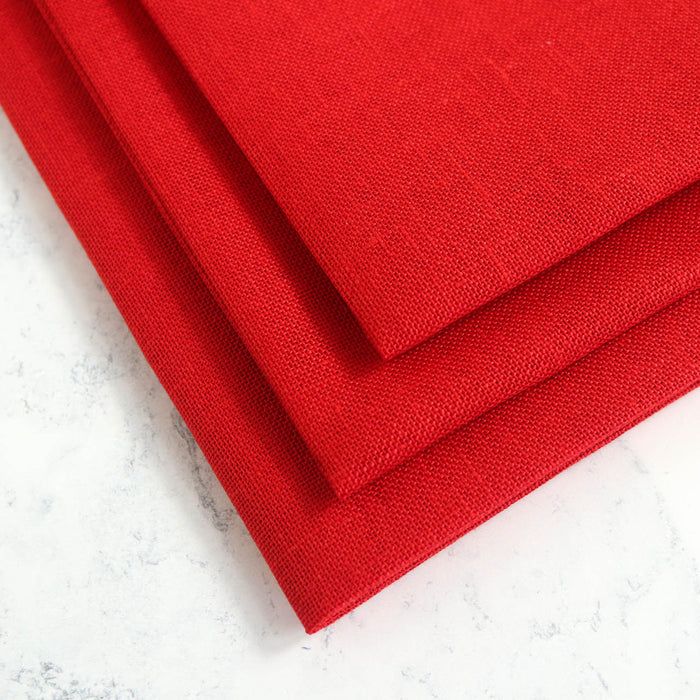 Christmas Red Cashel Linen Fabric - 28 count-Stitched Modern