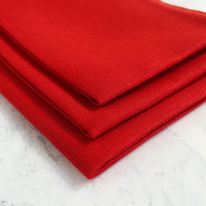 Christmas Red Cashel Linen Fabric - 28 count-Stitched Modern