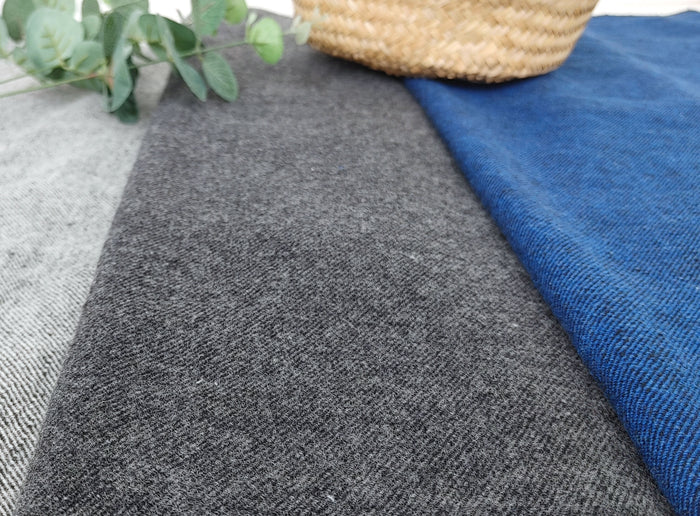 Classic Two-Tone Linen Wool Chambray Twill Fabric - Medium to Heavy Weight 7897 7902 7903