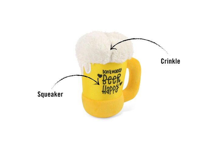 Clive & Bacon x P.L.A.Y. Barking Beer toy features shown