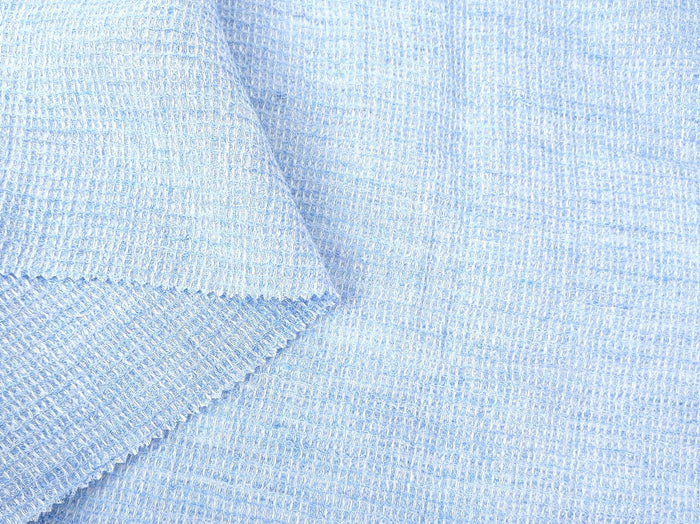 Cloud 9 100% Linen Waffle Tweed Fabric 7876 7877 7878 7879 7880 - The Linen Lab - Blue(Light)