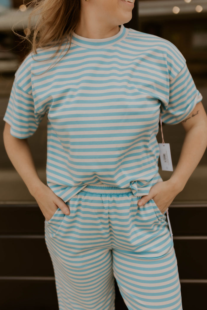 Cloudy Skies Striped Top