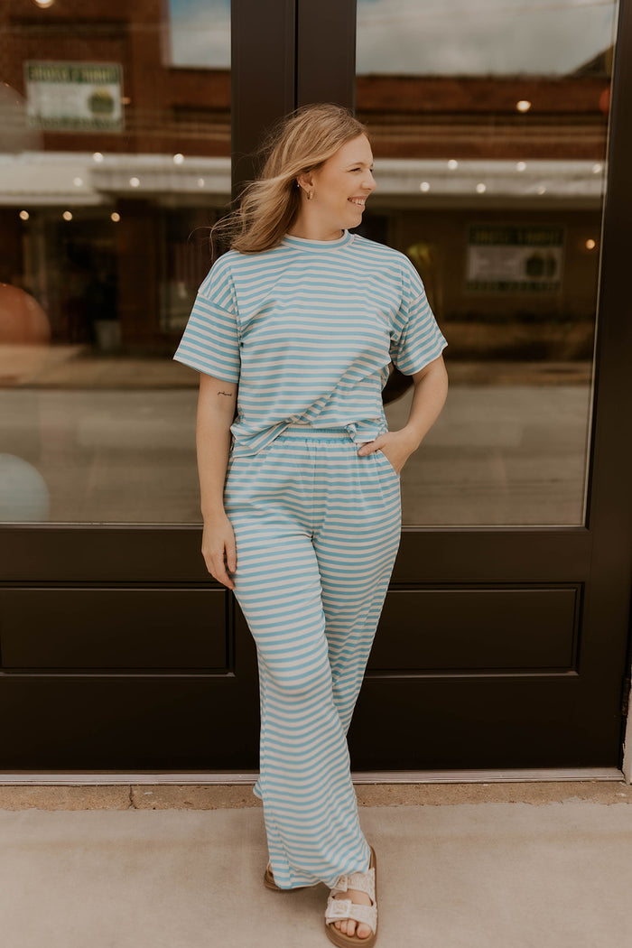 Cloudy Skies Striped Top