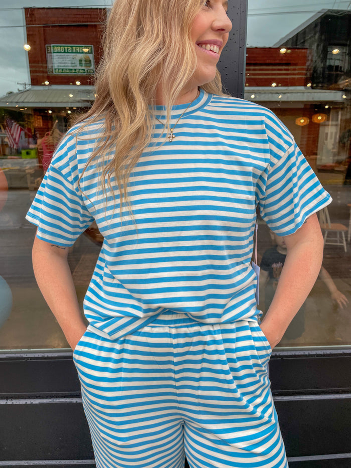 Cloudy Skies Striped Top