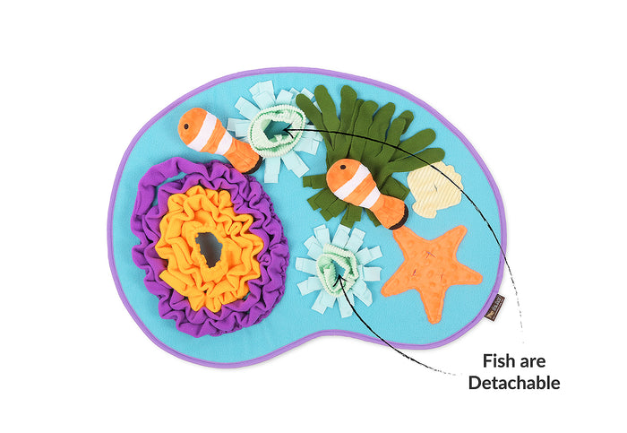 P.L.A.Y. Coral Cove Snuffle Mat - detachable fish pointed out