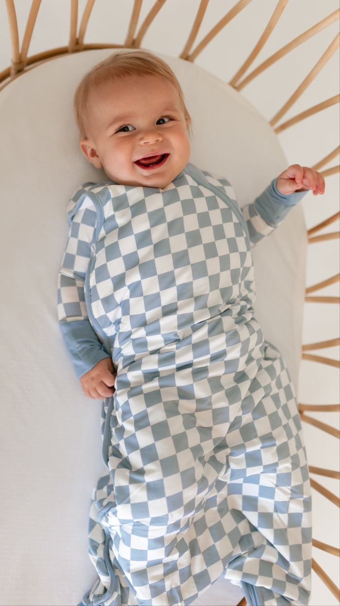 Cornflower Blue Checkered Sleep Sack 0.5