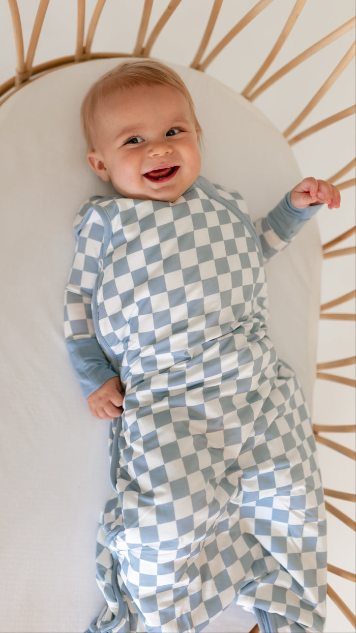 Cornflower Blue Checkered Sleep Sack 1.0