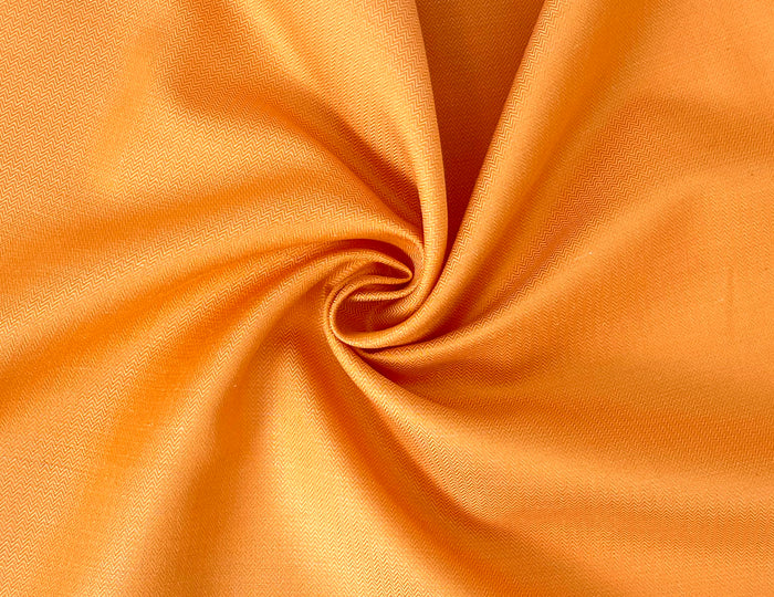 Cotton Ramie Herringbone Fabric – Orange Chambray 1571