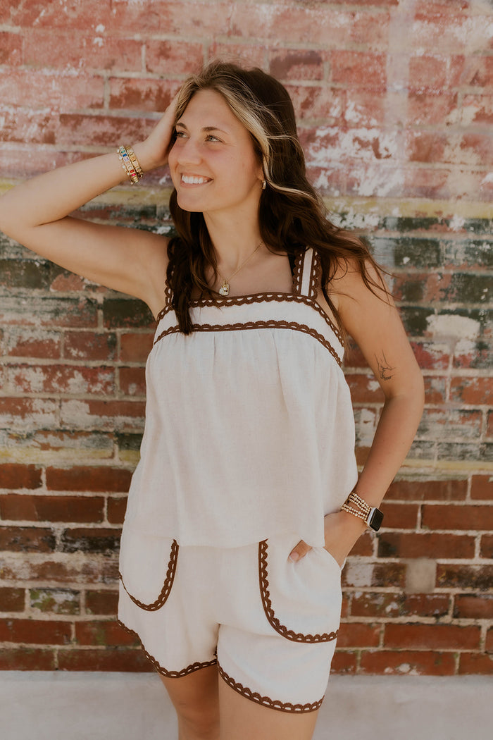Coy Bay Trimmed Tank Top