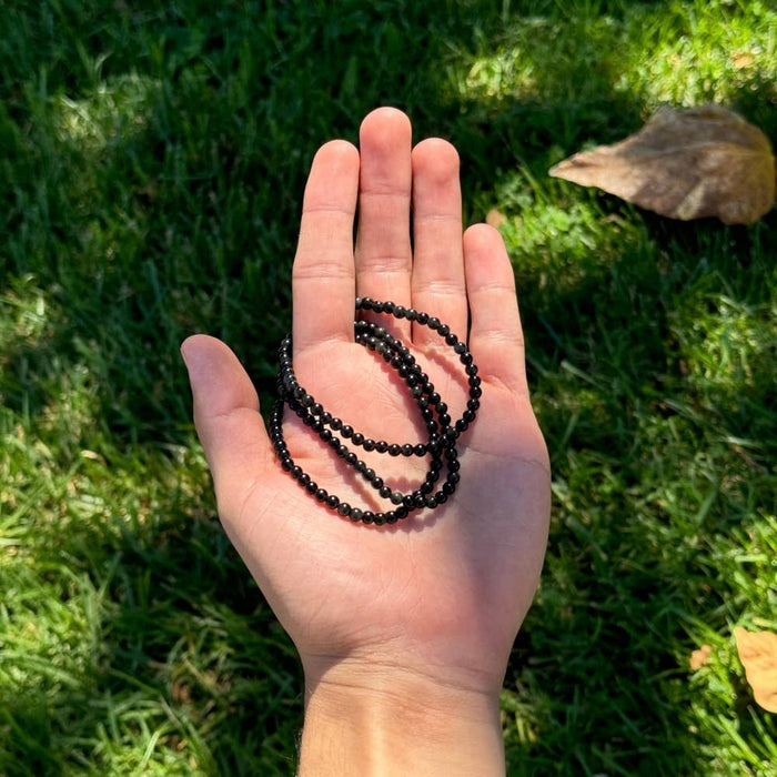 Crystal Bracelet - 4mm Obsidian