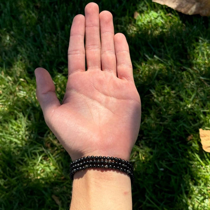 Crystal Bracelet - 4mm Obsidian