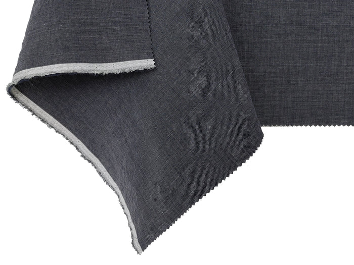 Dark Grey Subtle Chambray Linen Cotton Fabric – Soft & Pre-Washed 8111 8303
