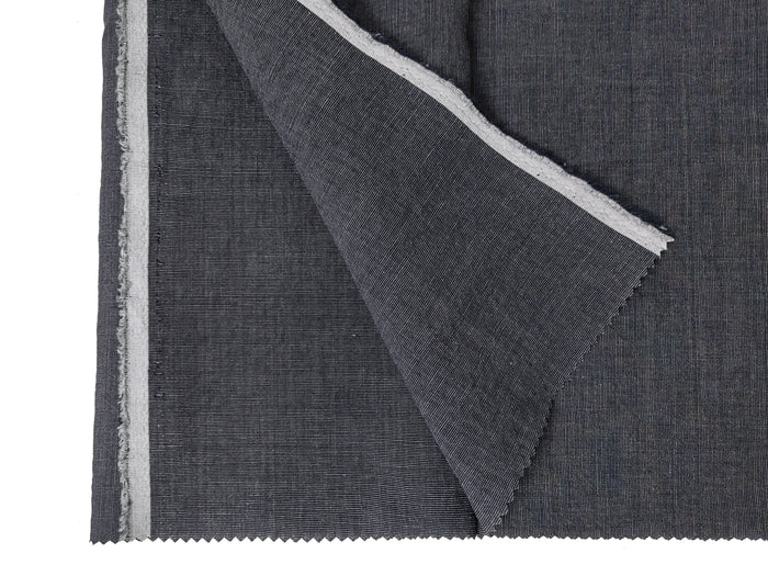 Dark Grey Subtle Chambray Linen Cotton Fabric – Soft & Pre-Washed 8111 8303
