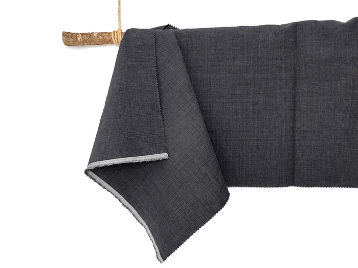 Dark Grey Subtle Chambray Linen Cotton Fabric – Soft & Pre-Washed 8111 8303