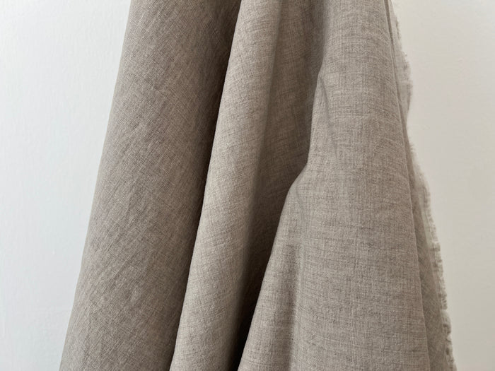 Dark Grey Subtle Chambray Linen Cotton Fabric – Soft & Pre-Washed 8111 8303