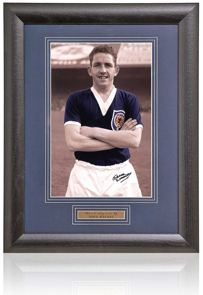 Dave Mackay Scotland Football Legend Hand Signed Photograph 15x19" Framed