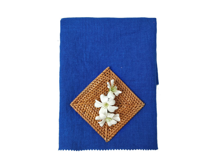 Delave Vintage Dyed 100% Linen Fabric – Medium to Heavyweight, Soft Finish  Blue(melange) 7054