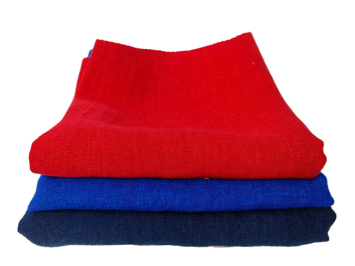 Delave Vintage Dyed 100% Linen Fabric – Medium to Heavyweight, Soft Finish  Blue(melange) 7054