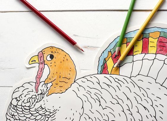 Die-Cut Coloring Turkey Placemat