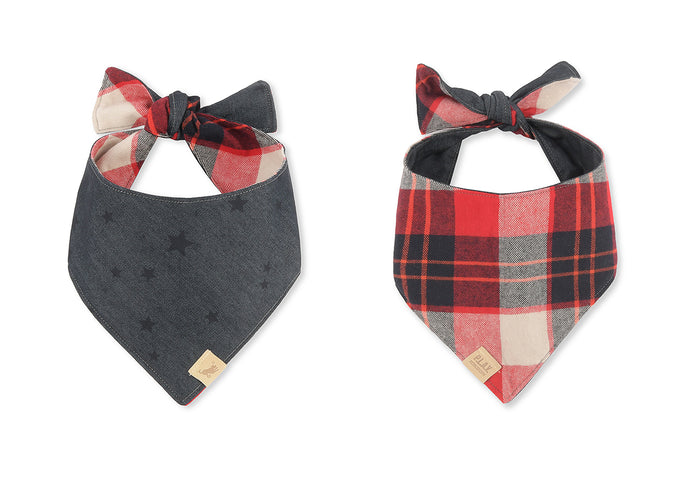 The Adventurer Bandana by P.L.A.Y. - both prints shown on this reversible bandana