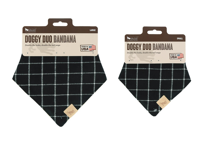 The Visionary Bandana by P.L.A.Y. - both sizes of bandana shows with packaging