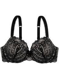 Dorina Black Celine Lace Full Figure Underwire T-Shirt Bra