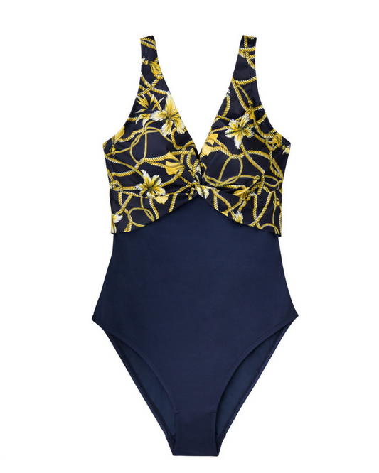 Dorina D017018 Sorrento Chains Design Navy Swimsuit myselflingerie.com