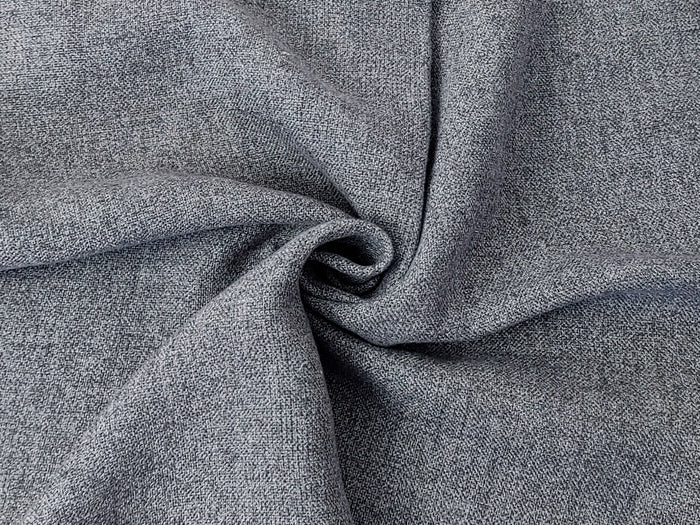 Double-Face Fabric: Grey Linen-Polyester Blend Front with Ivory Cotton Back 8090