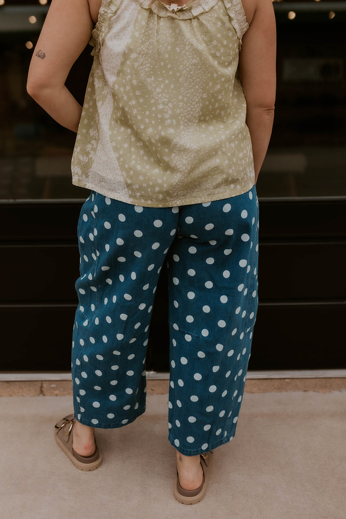 Downtown Dot Denim Pants- Dark
